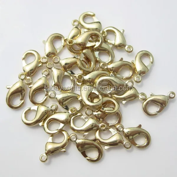 15MM brass lobster claw clasp with protect oil 14k yellow gold lobster clasp