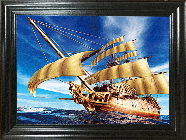 Высокое разрешение, линзовидный пластиковый 3d флип-изображение лодки