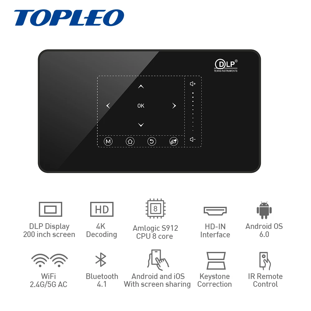  Профессиональный дизайн P10 HD-IN 4K декодирование android touch беспроводной микро Смарт Мини dlp портативный офисный