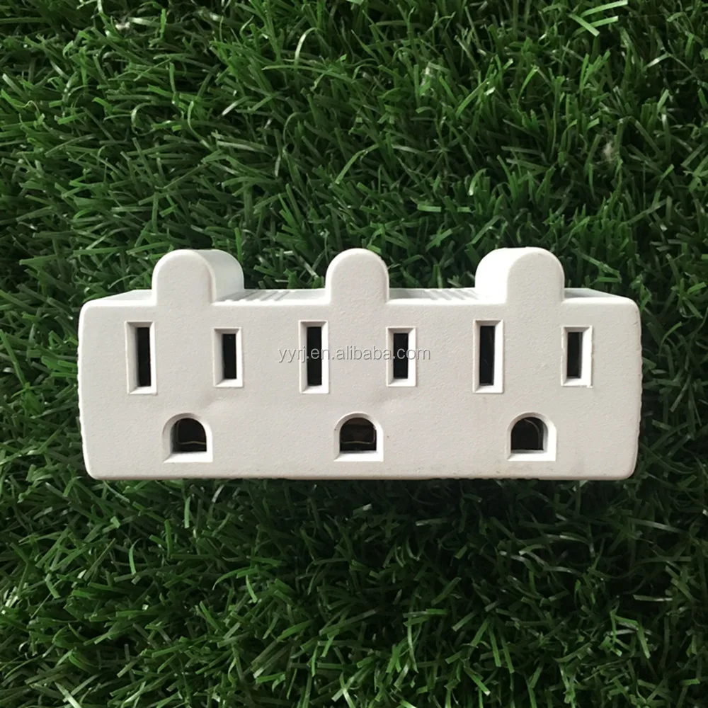 US 3 outlets Grounding Adapter Current Tap