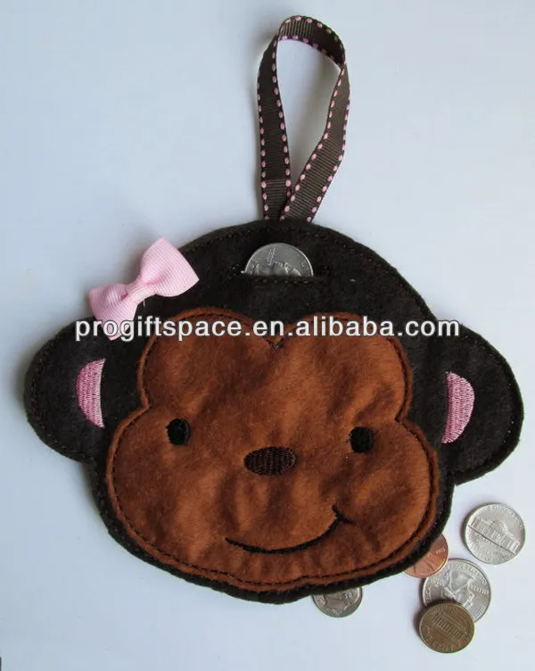 
Hot new bestselling product wholesale alibaba handmade Felt Monkey Piggy Hanging Bank made in China 