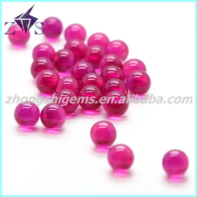 Man-made synthetic ball shape ruby corundum gemstone bead