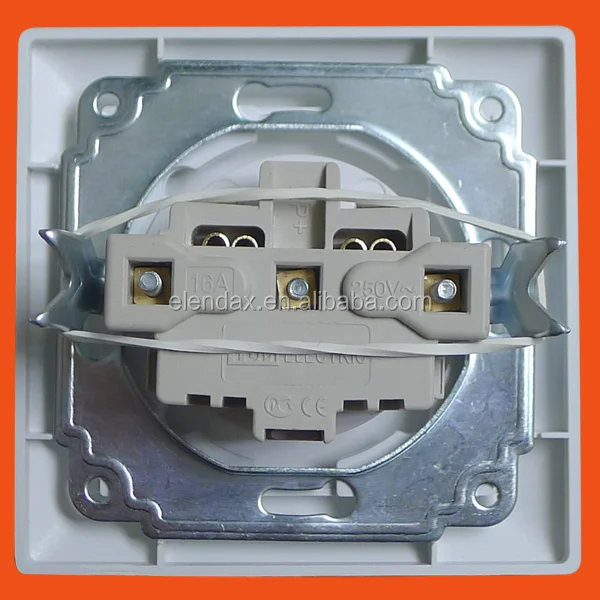 French style flush mounting 16A 3 pin wall socket outlet French socket (F6610)