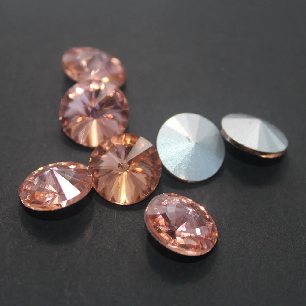 Crystal garment beads loose crystal beads Rivoli beads champagne color