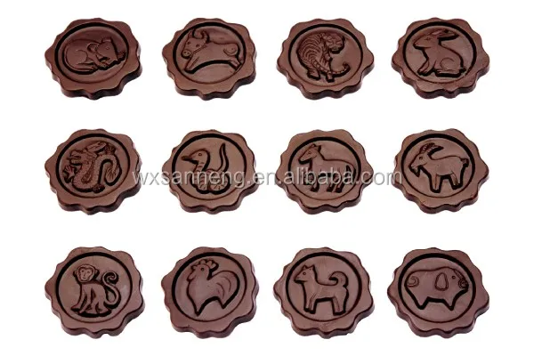 
12PCS/set Chinese Zodiac PC Plastic Chocolate Silicone Mold 