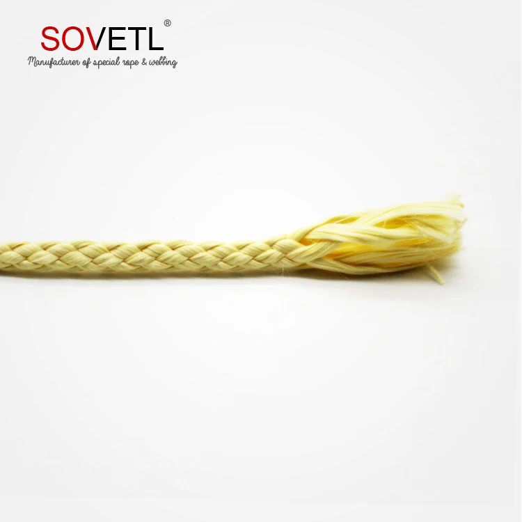 
Factory supply custom high temp resistance braided aramid fiber rope 