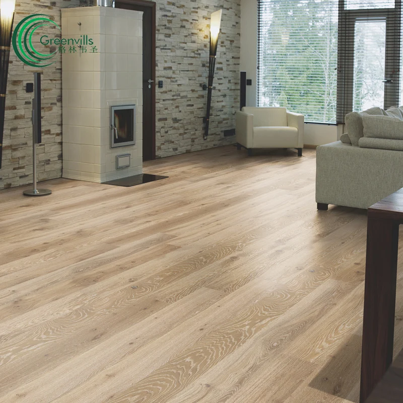 
3/4 inch hardwood floor board European oak smooth/brushed natural solid wood floor 