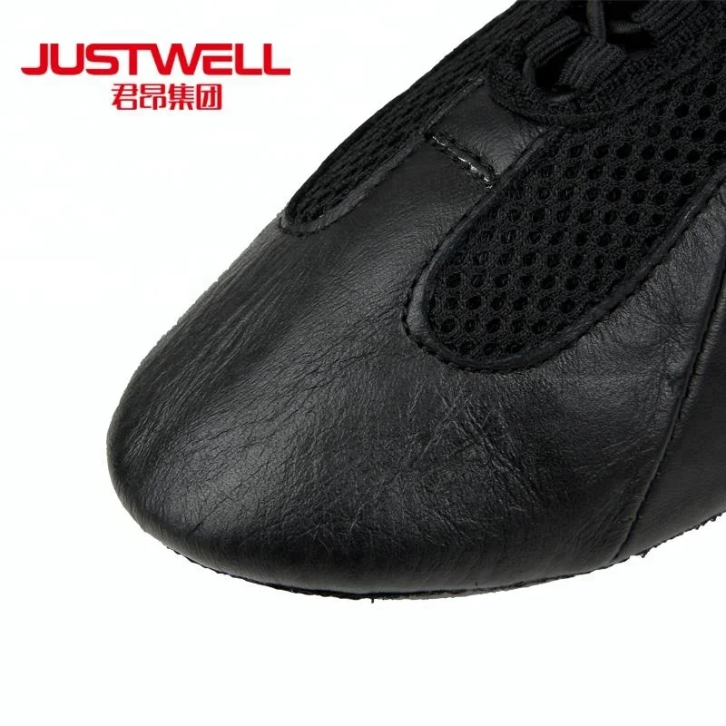 
Breathable mesh leather jazz dance shoe 