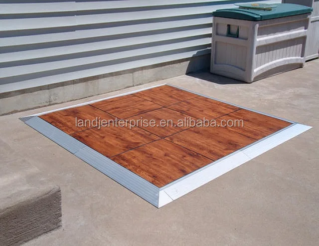 Dance Floor Portable Party Wedding Event Flooring Wood Grain w/Aluminum Edging