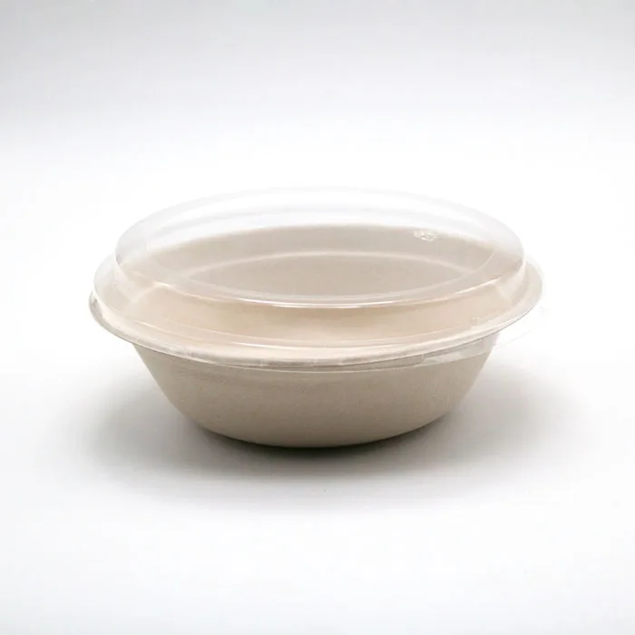 disposable sugarcane 32 OZ ramen noodle bowl with lid