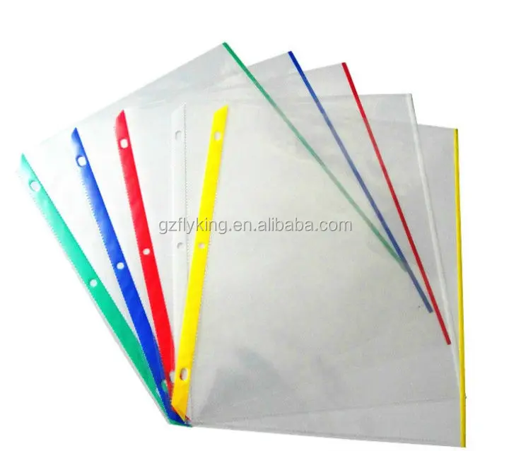 
A4 size color PP 3 hole sheet protector /waterproof document protector 