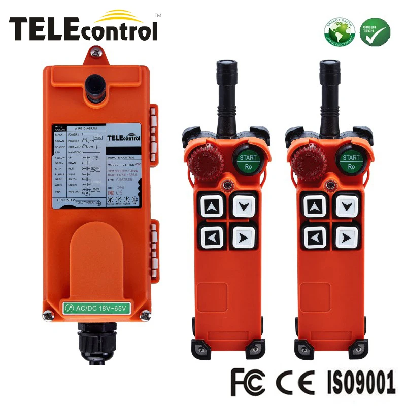 Telecontrol mutlti operation 1-speed industrial cordless remote control system with 2 transmitters and 1receiver