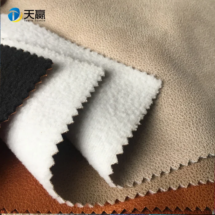 
microfiber fleece bonding with bronzing suede car seat fabric 