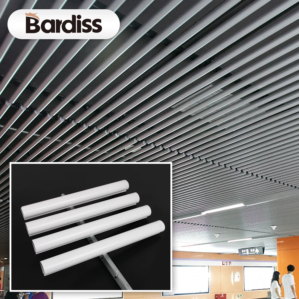 Latest U shaped suspended metal ceiling round tube aluminum baffle ceiling