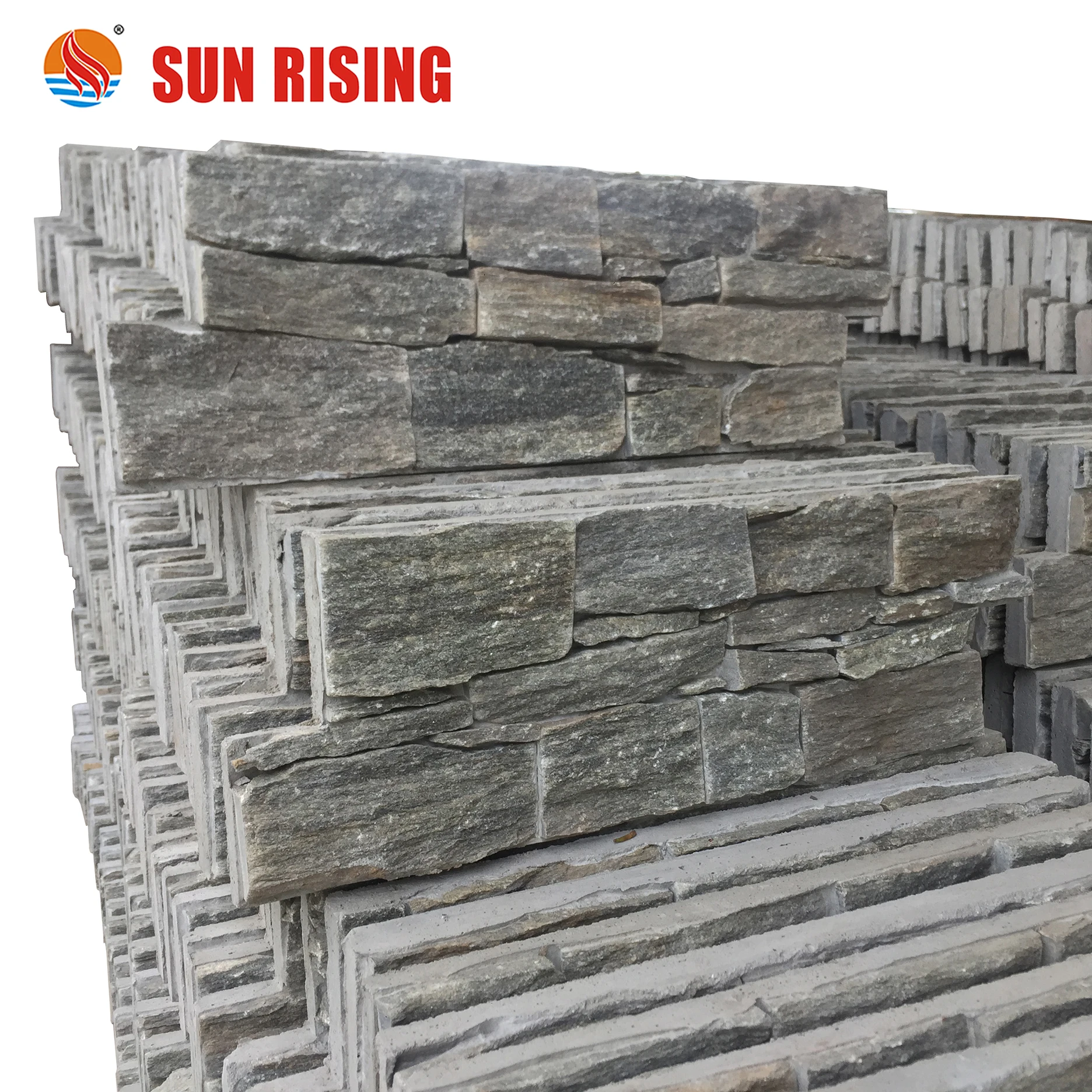 Natural Green Quartzite Cement Wall Cladding Ledge Stone