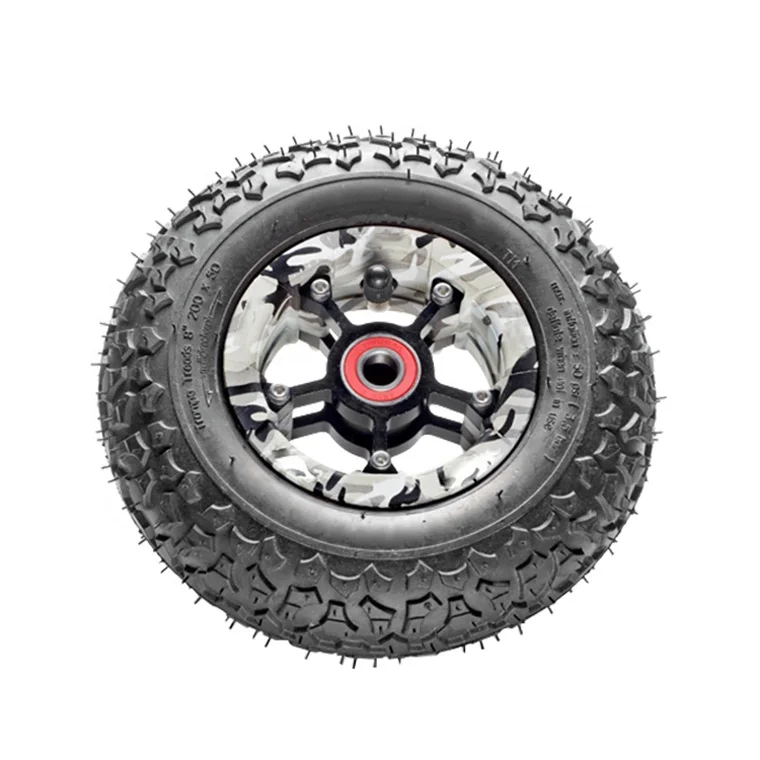 New Design 8 inch Electric Skateboarding Parts Alloy Hub Mountain Road Pneumatic Rubber Tire Scooter Wheel 200x50mm