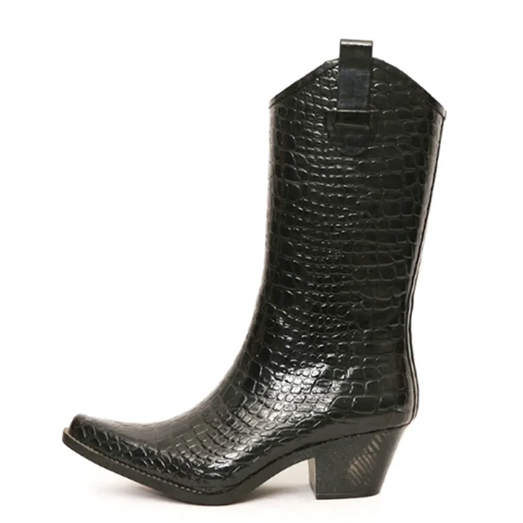custom print fancy women rubber rain boots