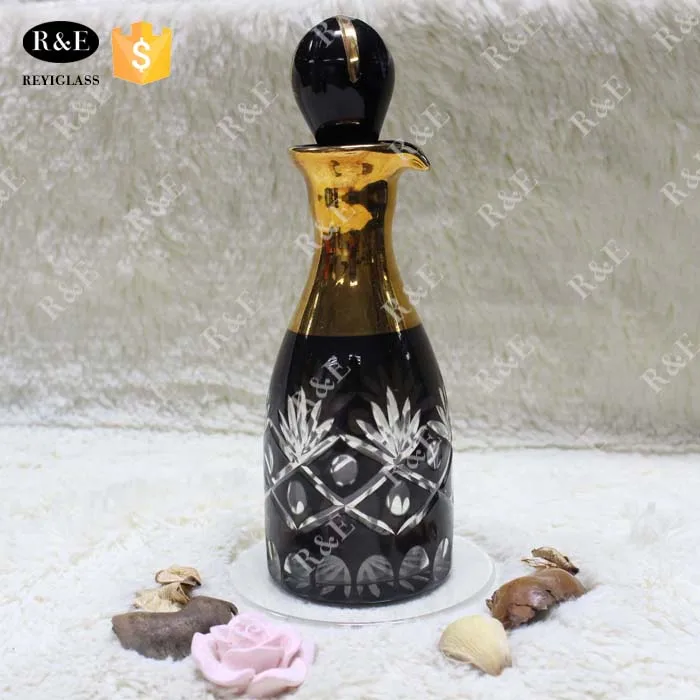 120ml golden decanter or gold display bottle for arabic perfume and oud