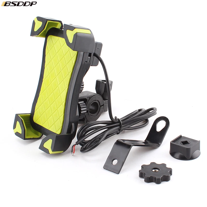 RH-G0109 USB Charger Phone Holder Bike Motorcycle Bike Universal Bicycle Mobile Cell Phone Mount Gps Stand Handlebar Socket