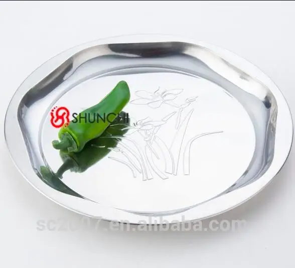 Seven-side shape irregular design food serving tray for candy stainless steel