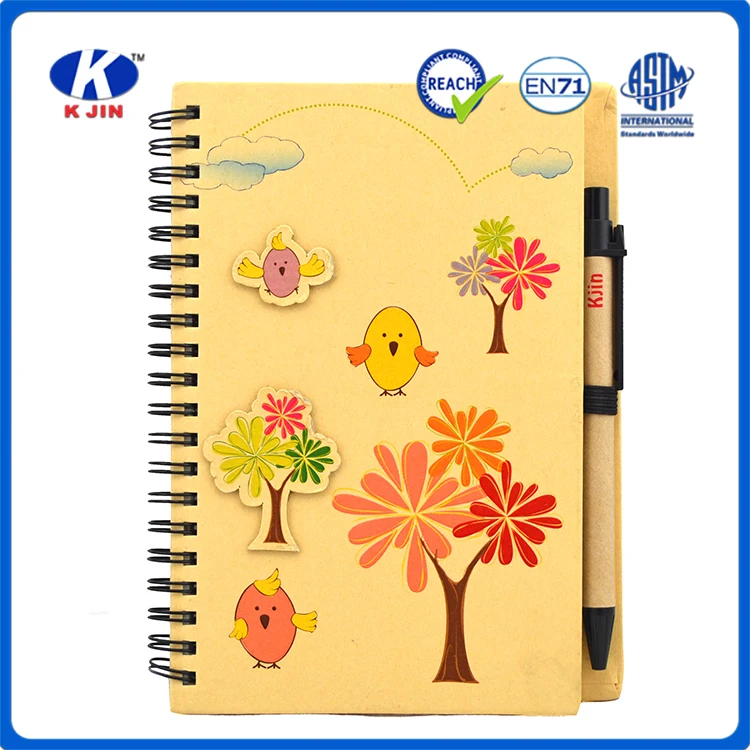 Милые офисные и школьные принадлежности оптовая дешево основная a4 спираль ноутбук с шариковая ручка
