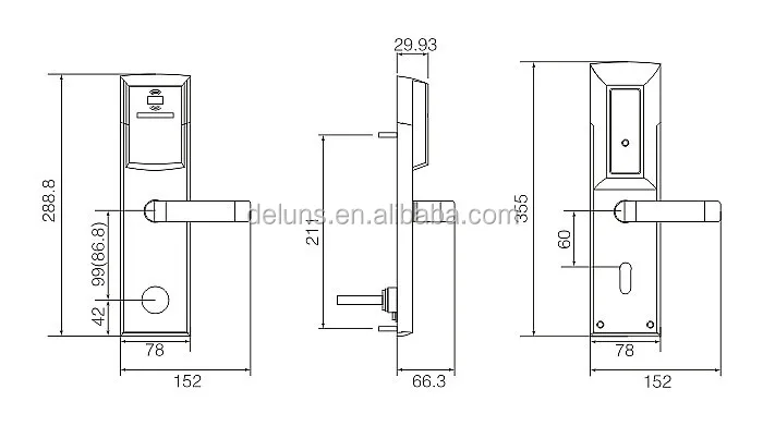 
deluns hotel lock with free best system 