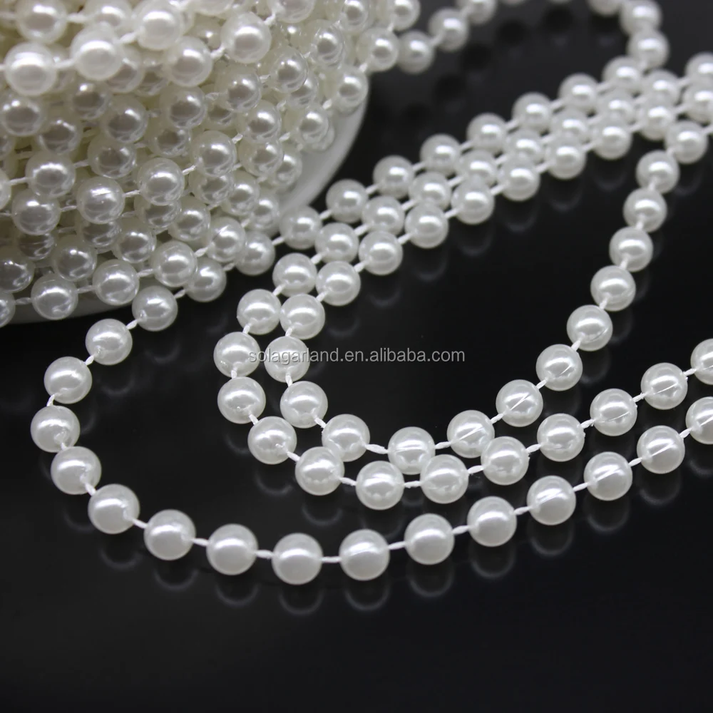 Hot Sale 8MM 10MM Round String Spools Chain Wire Pearl Garland for Christmas Tree