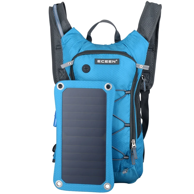 ECEEN Solar Powered Bicycle Backpack with 7W High Quality Sunpower Solar Panel Charger with Water Backpack
