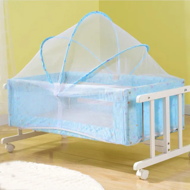 Solid wood single baby cot bed unique baby portable cradles
