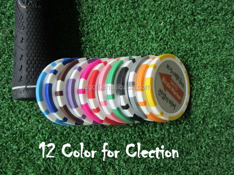 40 mm diameter 11.5 grams Custom logo full color printing on both side unique casino poker chips golf ball marker