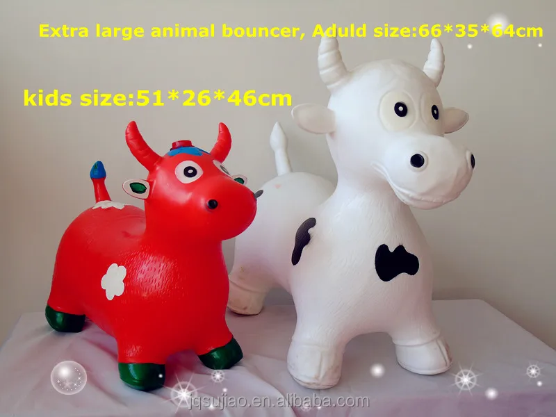 Adult soft inflatable jumping animal toy big size, Bull bouncing bull toy