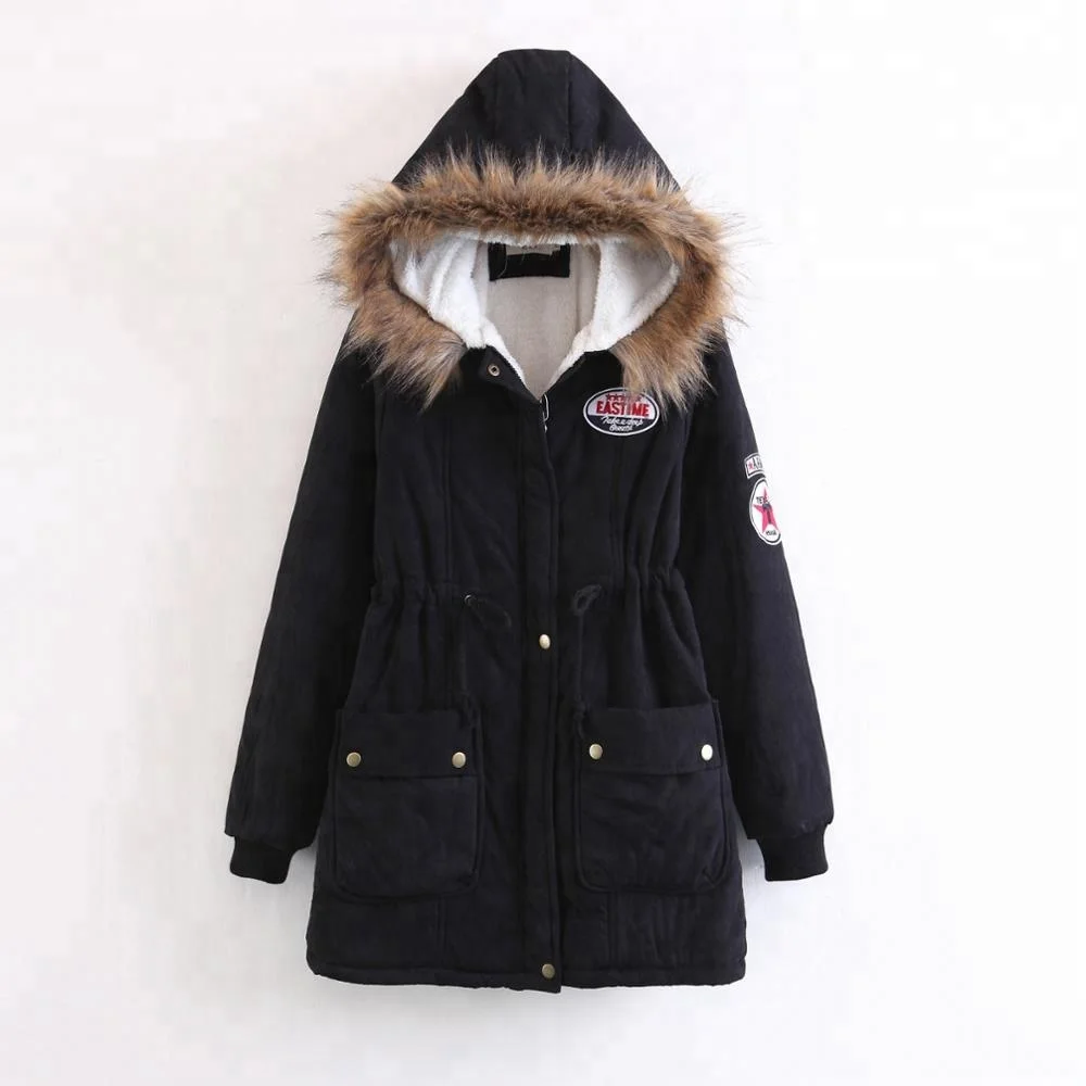 Fashion Parka Style Winter Women Long Model Wool Parkas Warm Trench Fur Coat For Winter Jacket