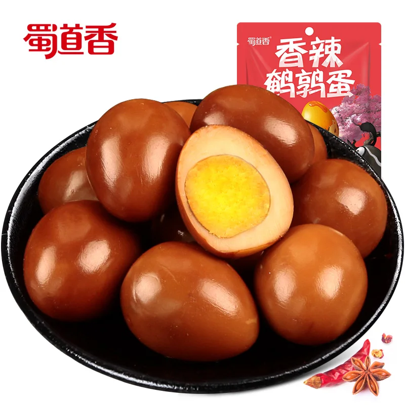 
ShuDaoXiang 120g Per Bag 95Bags Per Carton Spicy Peeling Boiled Quail Eggs Snack 