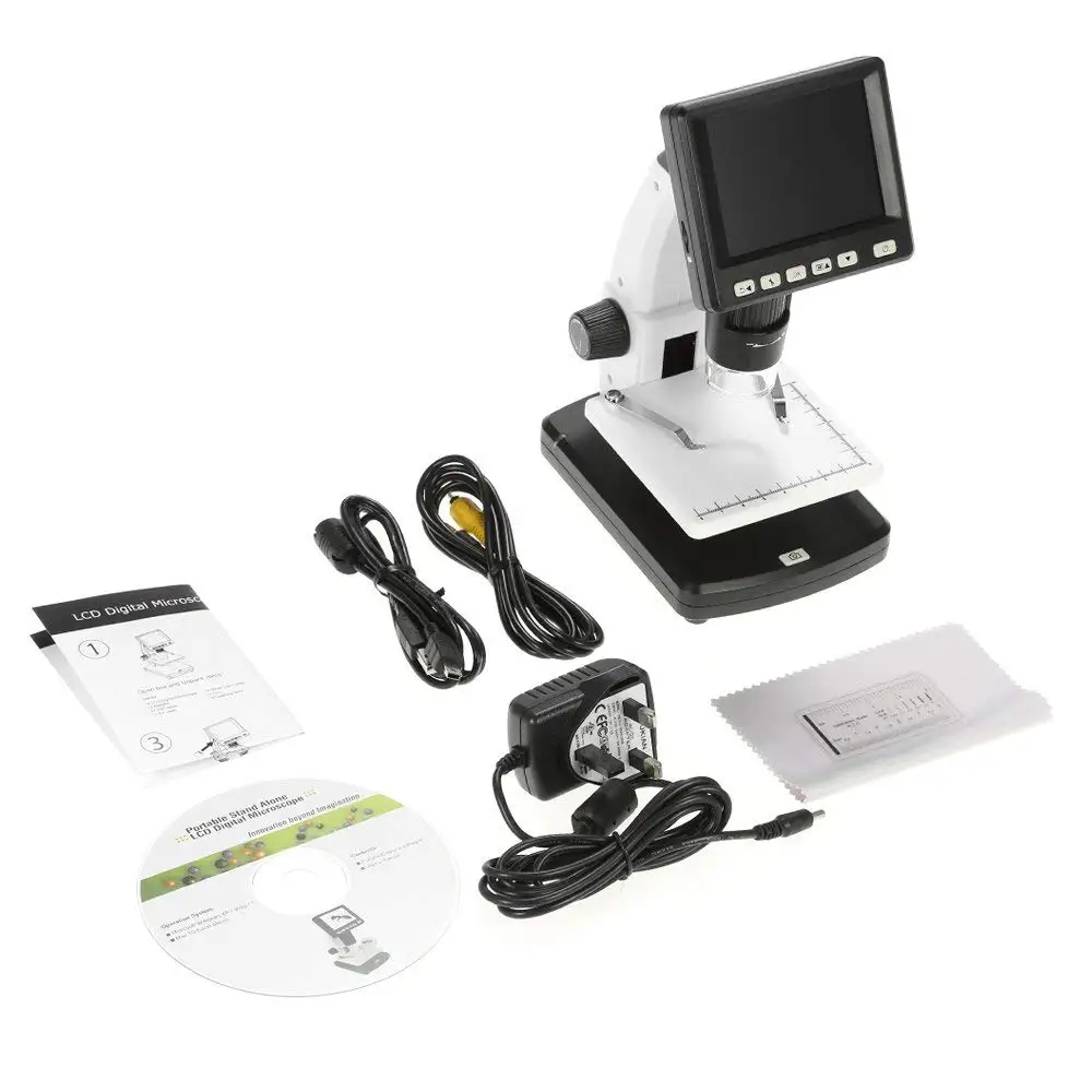
3.5 inch LCD Screen Standalone 10-500x Zoom 5M Pixel USB Digital Electronic MicroscopeStand Alone Desktop LCD Digital Microscope 