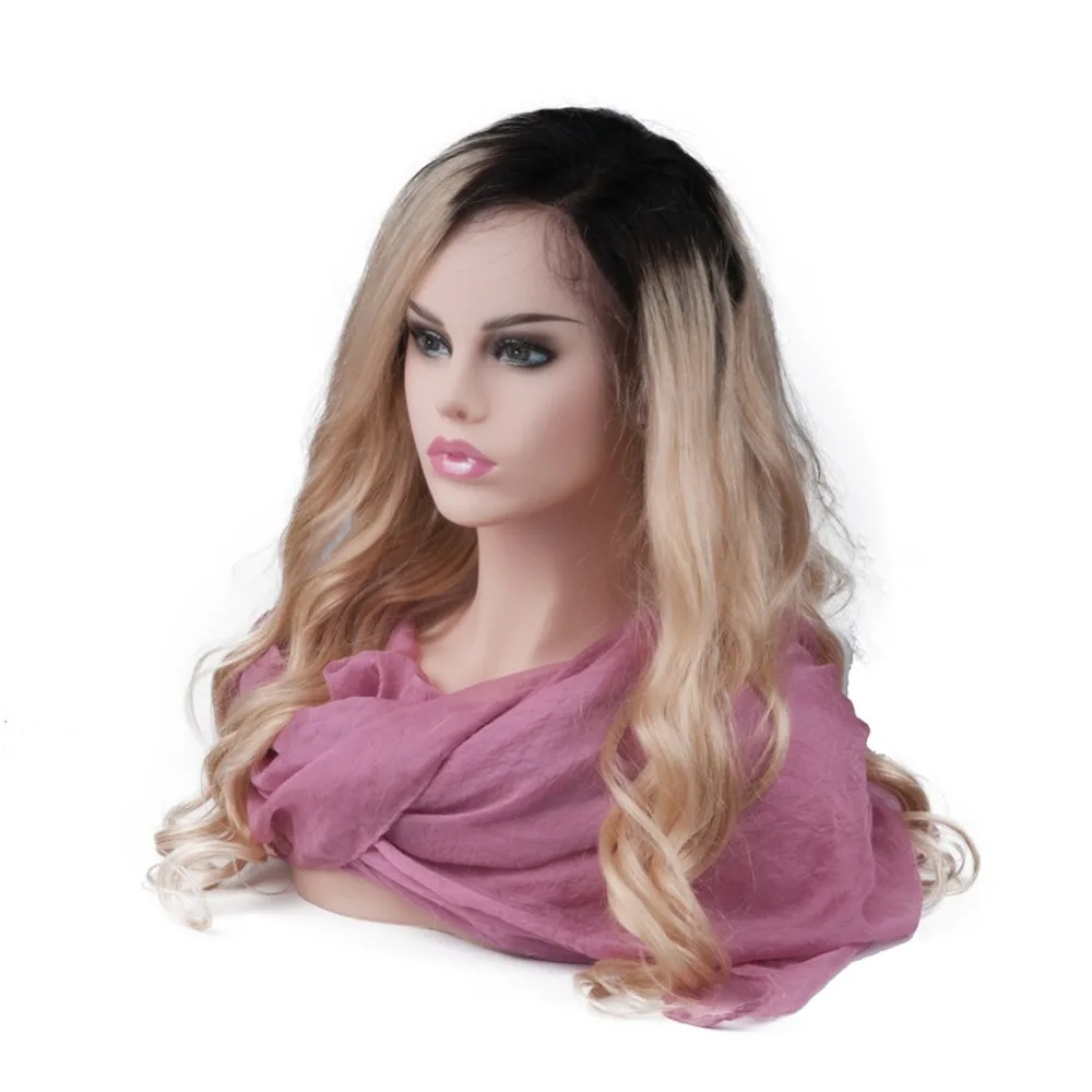 
L7 Mannequin Realistic Female Black Mannequin Head Bust for Wig Display 