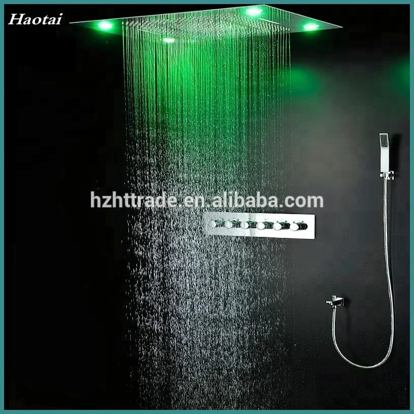 LED Fixed shower heads Ceiling overhead rain waterfall shower head