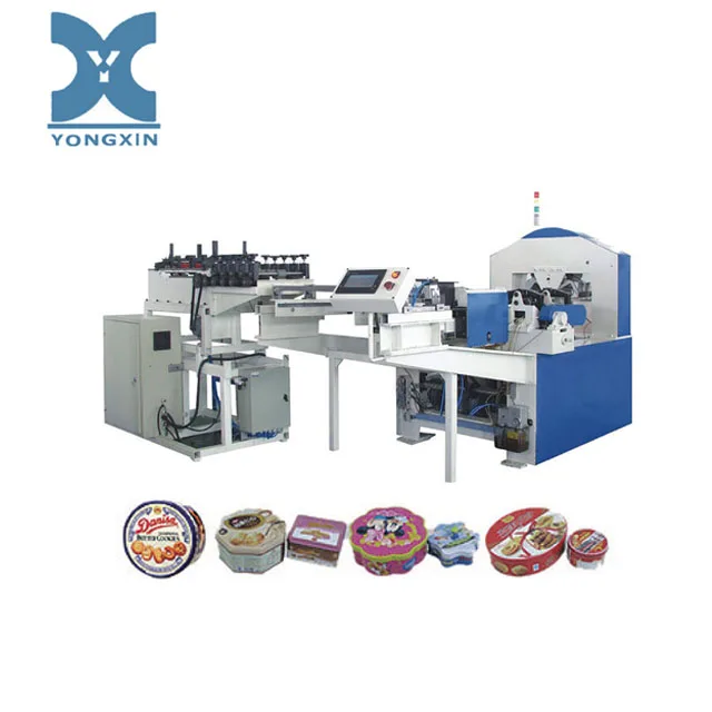 Automatic biscuit chocolate metal tin can box making machine lock seaming machine
