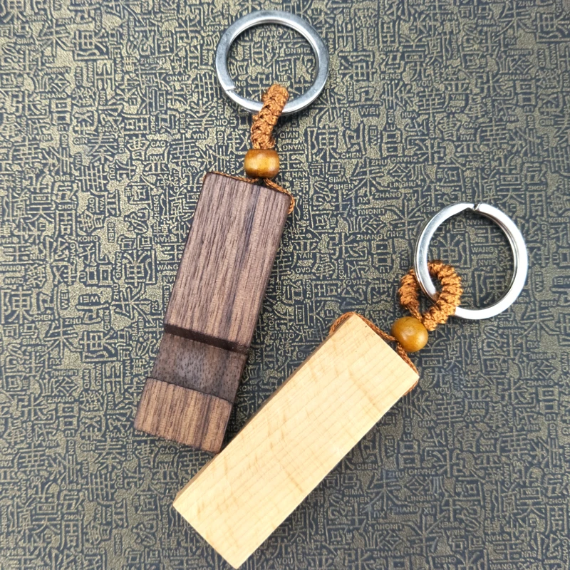 Custom Wood Brown Keychain Rectangle Promotion Gift Wood Blanks for Laser Engraving Keychain