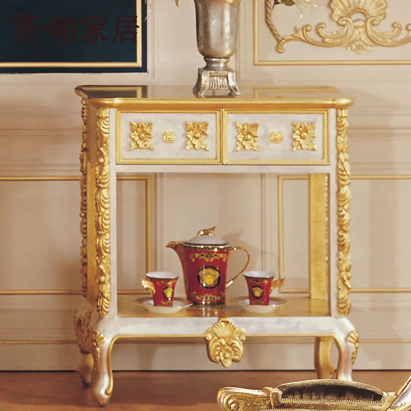 European Furniture For Home Royalty Solid Wood Hand Carved Tea Cabinet side cabinet