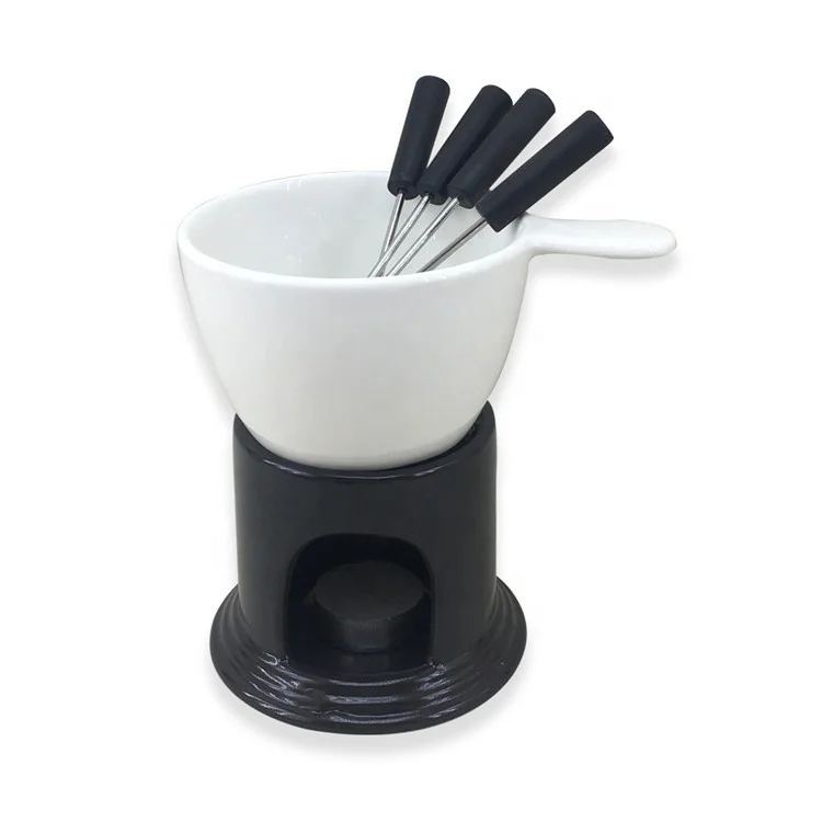 Holiday chocolate cheese food warmer personalized ceramic candle fondue