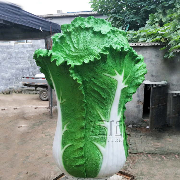 Outdoor giant resin vegetable fiberglass chinese cabbage sculpture