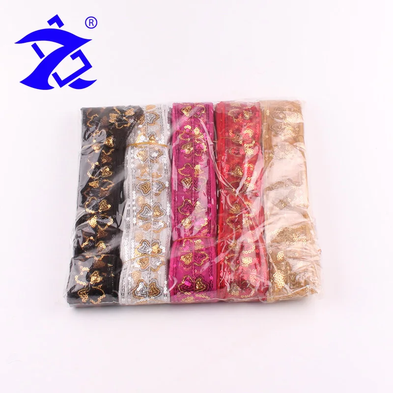 Factory Direct Price Custom Made Butterfly Sequins National Style Embroidery Flower Lace