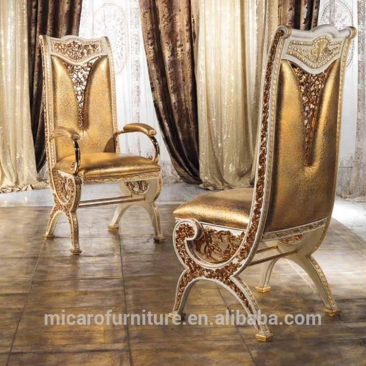 
new design baroque style brass and Wood solid wood classic italian dining room sets 