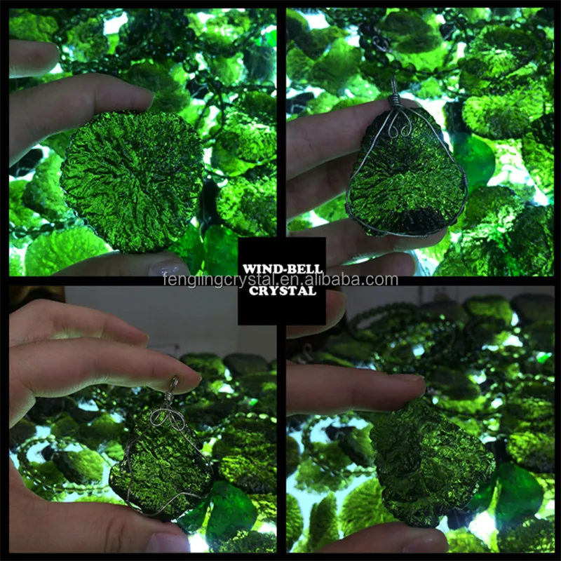 Wholesale Imitate Moldavite Rough Stones For Pendant Decoration