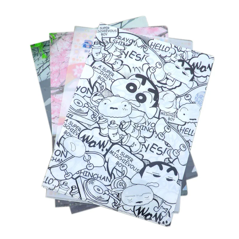
Cartoon animation student gift file folder fashion A4 PP L shape file holder 