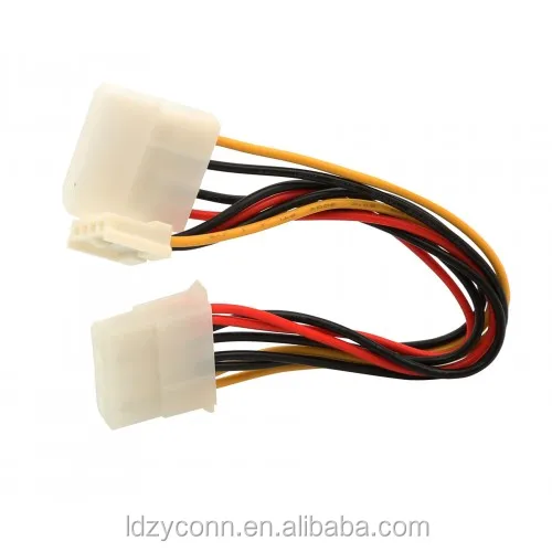 Molex 4-Pin to Molex 4-Pin and Floppy Disk Drive Power Cable