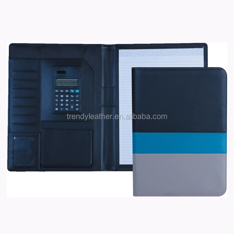 Business Portfolio Organizer Wholesale Custom Accept Patch-work Leather Pu Document Bag Folder