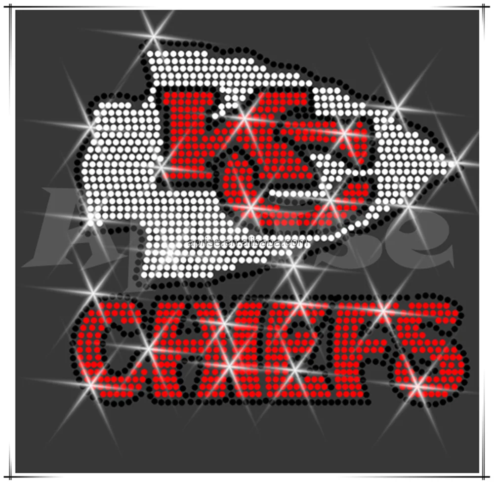 Wholesale KC Chiefs crystal rhinestone for T-shirt