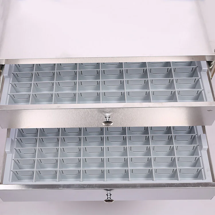 
Factory Price Hospital Cart 3-tier Stainless Steel Medical Trolley with Drawers and Wheels 