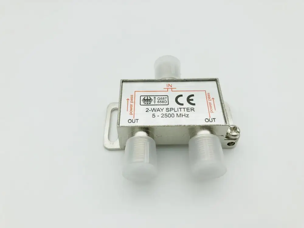 2way tv splitter Satellite Splitter 5-2500 MHZ 1 input and 2 output High Quality tv splitter